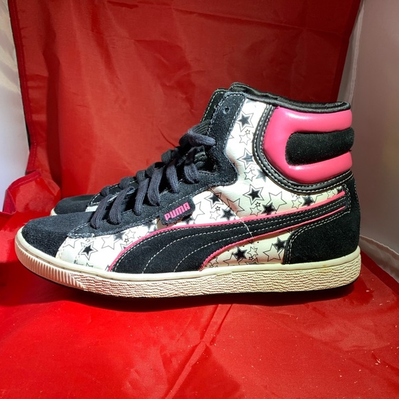 pink high top pumas